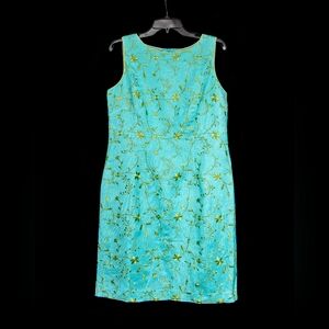 Coldwater Creek floral embroidered brocade sleeveless shift dress 10